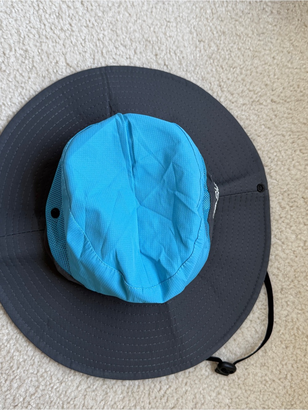 Blue and Charcoal Women's Sun Hat - Breathable Wide Brim